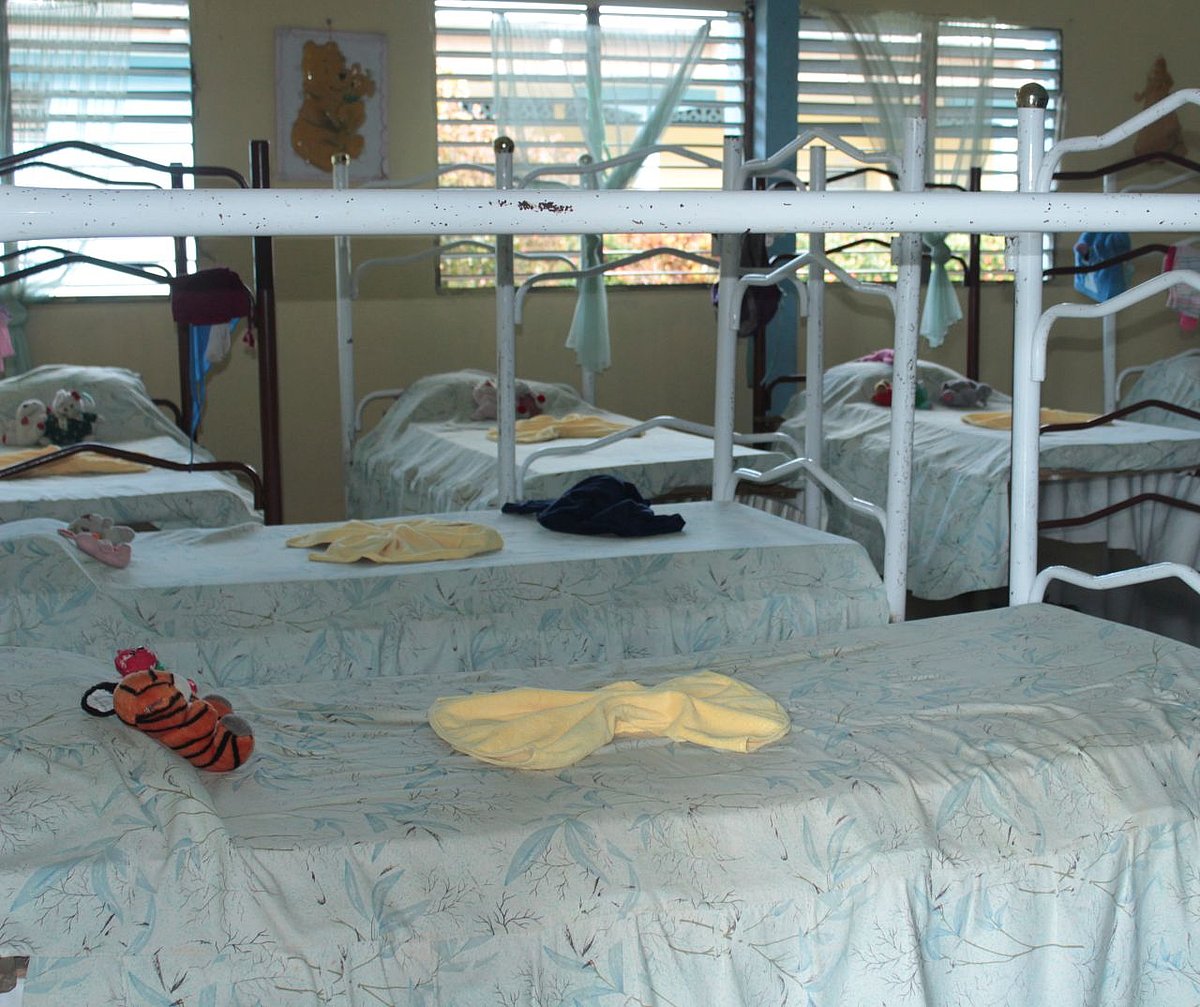 A room with beds in a boarding school