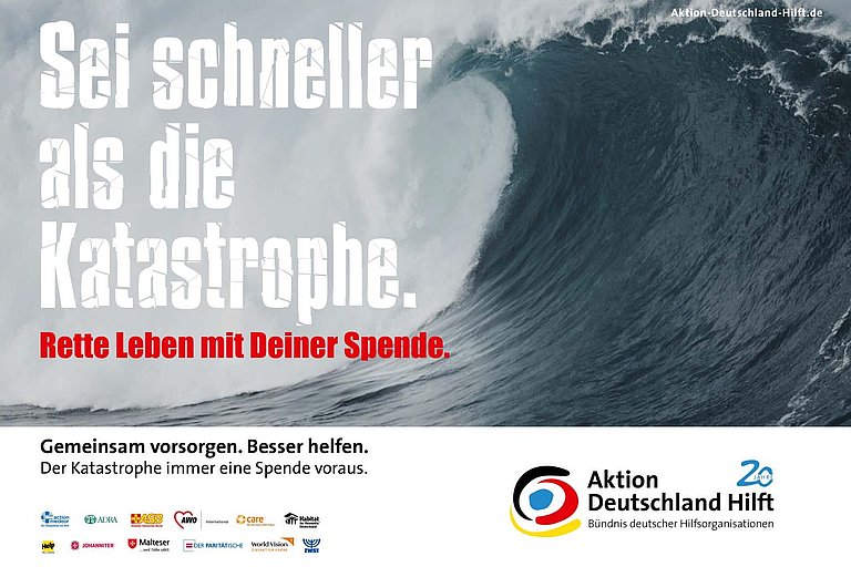 Das in Bonn ansässige Bündnis für Not- und Katastrophenhilfe setzt jetzt mit dem Start der Kampagne „Sei schneller als die Katastrophe!“ ein deutliches Zeichen für einen stärkeren Fokus auf vorausschauende und vorsorgende Hilfsmaßnahmen. 