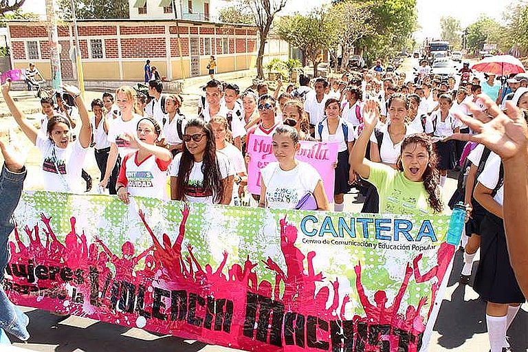 Protestzug von CANTERA in Nicaragua. 