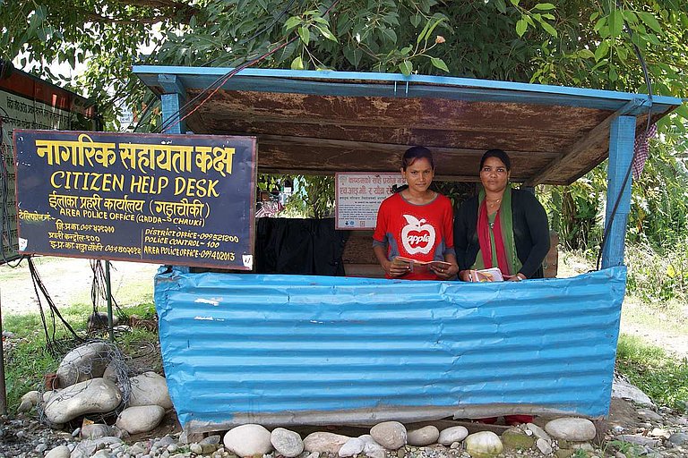Eine Hilfs- und Informationsstelle für Migrant*innen von unserer Partnerorganisation NEEDS im Westen Nepals 